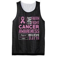 Breast Cancer Strength Courage and Faith Mesh Reversible Basketball Jersey Tank