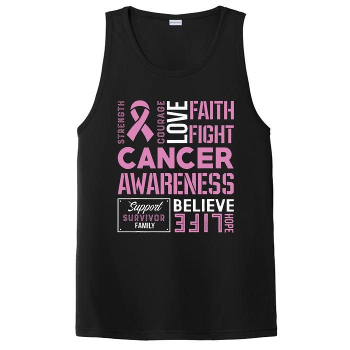 Breast Cancer Strength Courage and Faith PosiCharge Competitor Tank