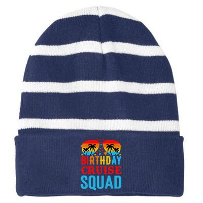 Birthday Cruise Squad Striped Beanie with Solid Band