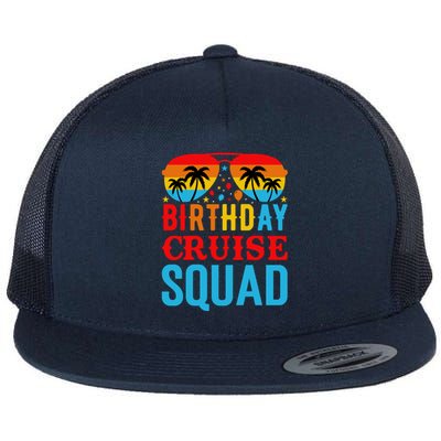 Birthday Cruise Squad Flat Bill Trucker Hat