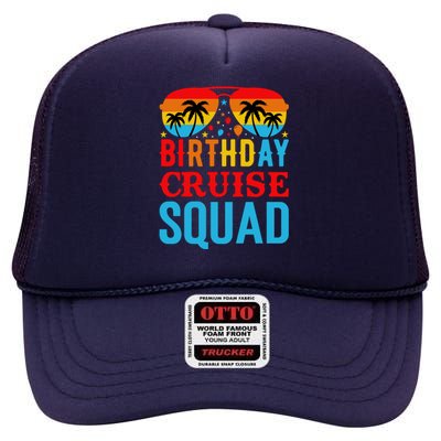 Birthday Cruise Squad High Crown Mesh Back Trucker Hat