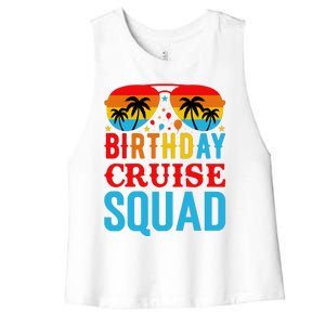 Birthday Cruise Squad Women's Racerback Cropped Tank