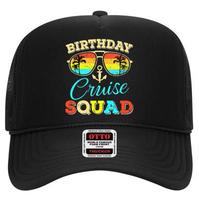 Birthday Cruise Squad Cruising Lover Birthday Party High Crown Mesh Back Trucker Hat