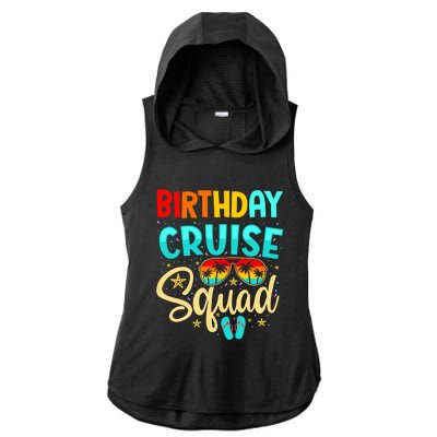 Birthday Cruise Squad Cruising Vacation Funny Crew Ladies PosiCharge Tri-Blend Wicking Draft Hoodie Tank