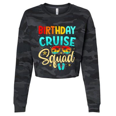 Birthday Cruise Squad Cruising Vacation Funny Crew Cropped Pullover Crew