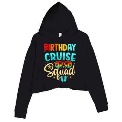 Birthday Cruise Squad Cruising Vacation Funny Crew Crop Fleece Hoodie