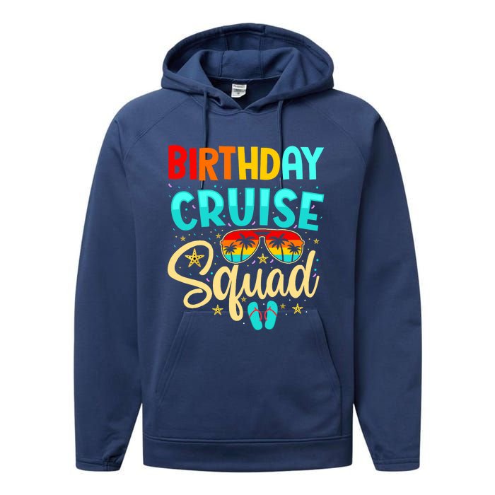 Birthday Cruise Squad Cruising Vacation Funny Crew Performance Fleece Hoodie