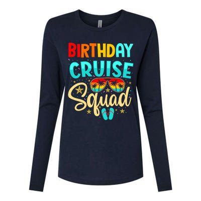 Birthday Cruise Squad Cruising Vacation Funny Crew Womens Cotton Relaxed Long Sleeve T-Shirt