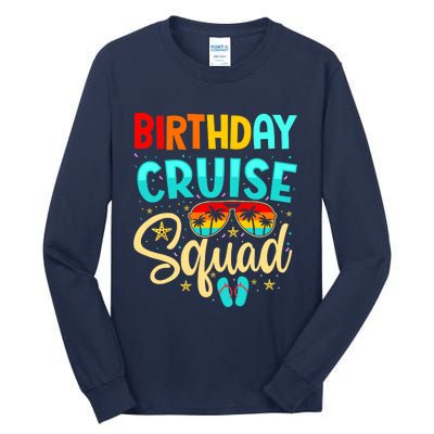 Birthday Cruise Squad Cruising Vacation Funny Crew Tall Long Sleeve T-Shirt