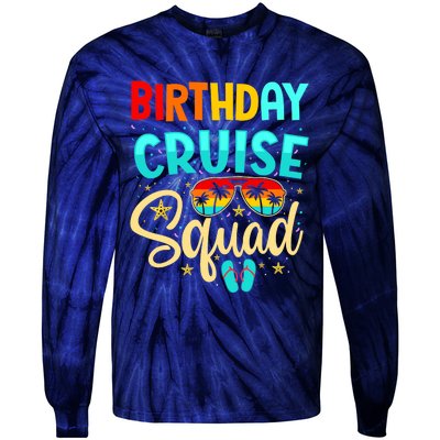 Birthday Cruise Squad Cruising Vacation Funny Crew Tie-Dye Long Sleeve Shirt