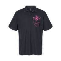 Breast Cancer Sugar Skull Pink Ribbon Calavera Softstyle Adult Sport Polo