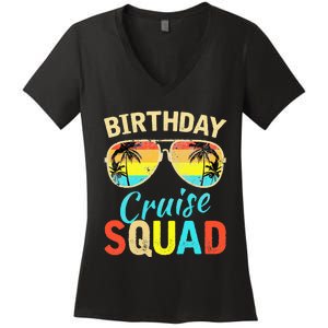 Birthday Cruise Squad Cruising Vacation Funny Birthday Women's V-Neck T-Shirt