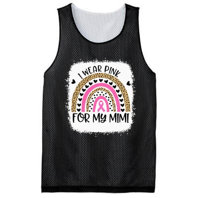 Breast Cancer Support I Wear Pink For My Mimi Rainbow Mesh Reversible Basketball Jersey Tank