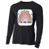 Breast Cancer Support I Wear Pink For My Mimi Rainbow Cooling Performance Long Sleeve Crew