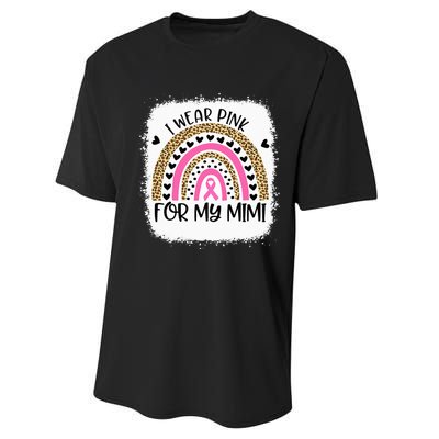 Breast Cancer Support I Wear Pink For My Mimi Rainbow Performance Sprint T-Shirt