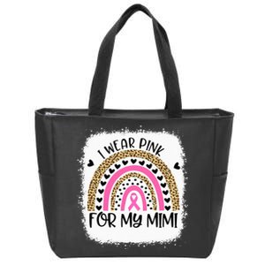 Breast Cancer Support I Wear Pink For My Mimi Rainbow Zip Tote Bag