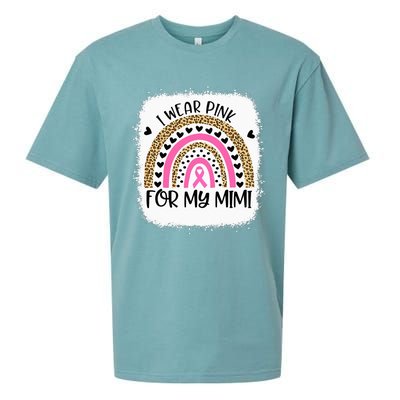 Breast Cancer Support I Wear Pink For My Mimi Rainbow Sueded Cloud Jersey T-Shirt