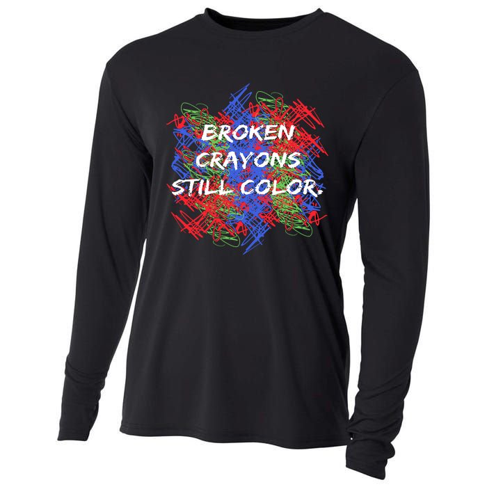 Broken Crayons Still Color Mental Health Awareness Supporter Cooling Performance Long Sleeve Crew