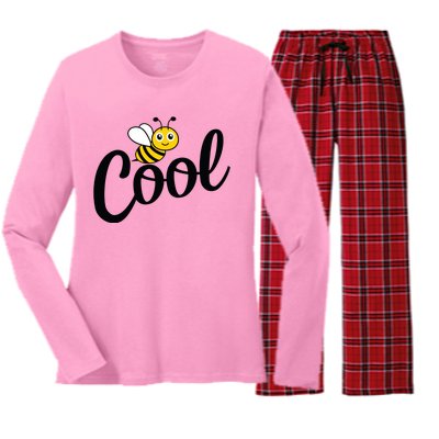 Bee Cool Summer Women's Long Sleeve Flannel Pajama Set 