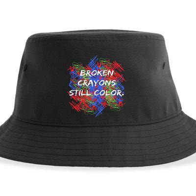 Broken Crayons Still Color Tal Health Awareness Supporter Sustainable Bucket Hat