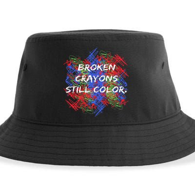 Broken Crayons Still Color Tal Health Awareness Supporter Sustainable Bucket Hat