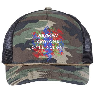 Broken Crayons Still Color Tal Health Awareness Supporter Retro Rope Trucker Hat Cap