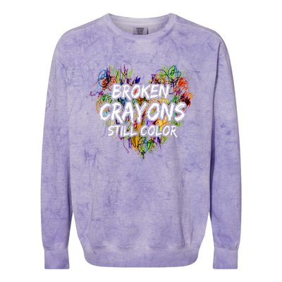 Broken Crayons Still Color Mental Health Awareness Supporter Colorblast Crewneck Sweatshirt