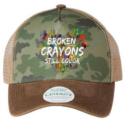 Broken Crayons Still Color Mental Health Awareness Supporter Legacy Tie Dye Trucker Hat