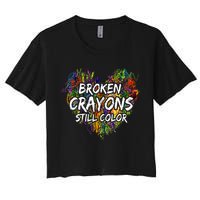 Broken Crayons Still Color Mental Health Awareness Supporter Crop Top