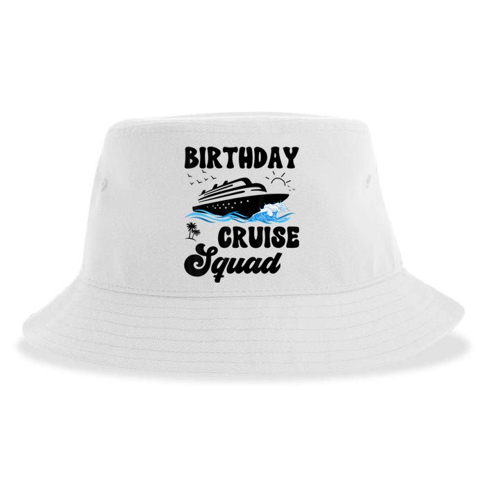 Birthday Cruise Squad Cruising Vacation Funny Birthday Sustainable Bucket Hat