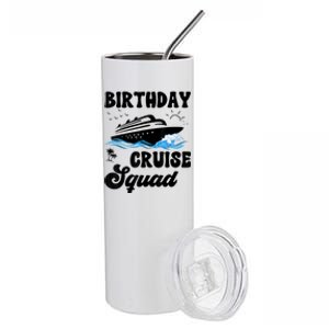 Birthday Cruise Squad Cruising Vacation Funny Birthday Stainless Steel Tumbler