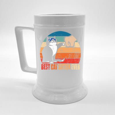 Best Cat Sitter Ever Funny Fist Bump Gift Beer Stein