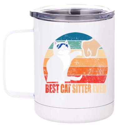 Best Cat Sitter Ever Funny Fist Bump Gift 12 oz Stainless Steel Tumbler Cup