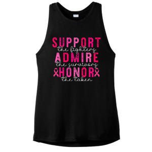 Breast Cancer Support Admire Honor Breast Cancer Awareness Ladies PosiCharge Tri-Blend Wicking Tank