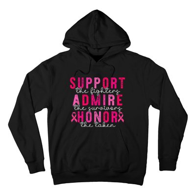 Breast Cancer Support Admire Honor Breast Cancer Awareness Hoodie