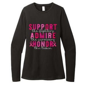 Breast Cancer Support Admire Honor Breast Cancer Awareness Womens CVC Long Sleeve Shirt