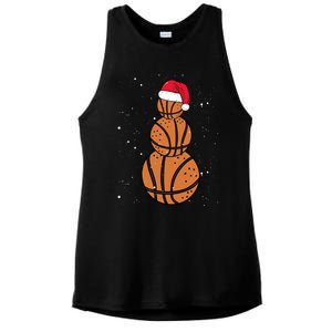 Basketball Christmas Santa Claus Xmas Day Hoop Sport Great Gift Ladies PosiCharge Tri-Blend Wicking Tank