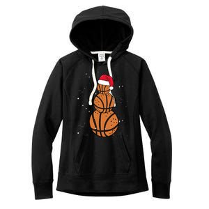 Basketball Christmas Santa Claus Xmas Day Hoop Sport Great Gift Women's Fleece Hoodie