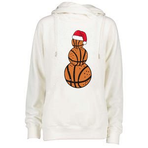 Basketball Christmas Santa Claus Xmas Day Hoop Sport Great Gift Womens Funnel Neck Pullover Hood