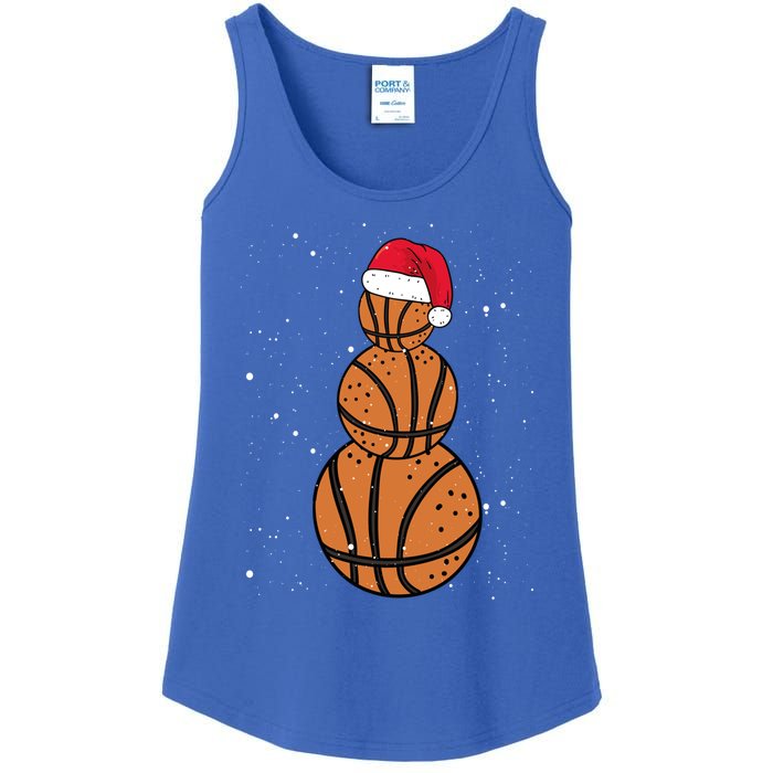 Basketball Christmas Santa Claus Xmas Day Hoop Sport Great Gift Ladies Essential Tank