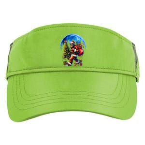 Bigfoot Christmas Santa Hat Sasquatch Moon Xmas Adult Drive Performance Visor