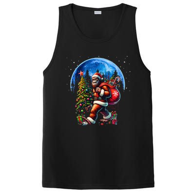 Bigfoot Christmas Santa Hat Sasquatch Moon Xmas PosiCharge Competitor Tank