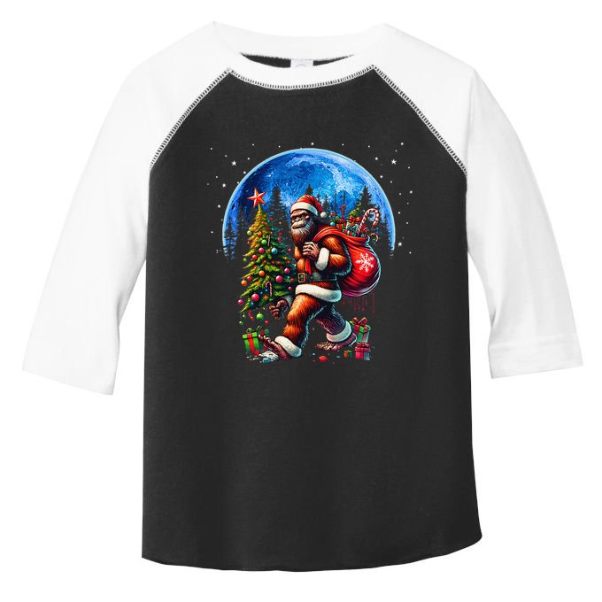 Bigfoot Christmas Santa Hat Sasquatch Moon Xmas Toddler Fine Jersey T-Shirt