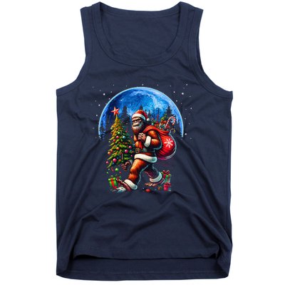 Bigfoot Christmas Santa Hat Sasquatch Moon Xmas Tank Top