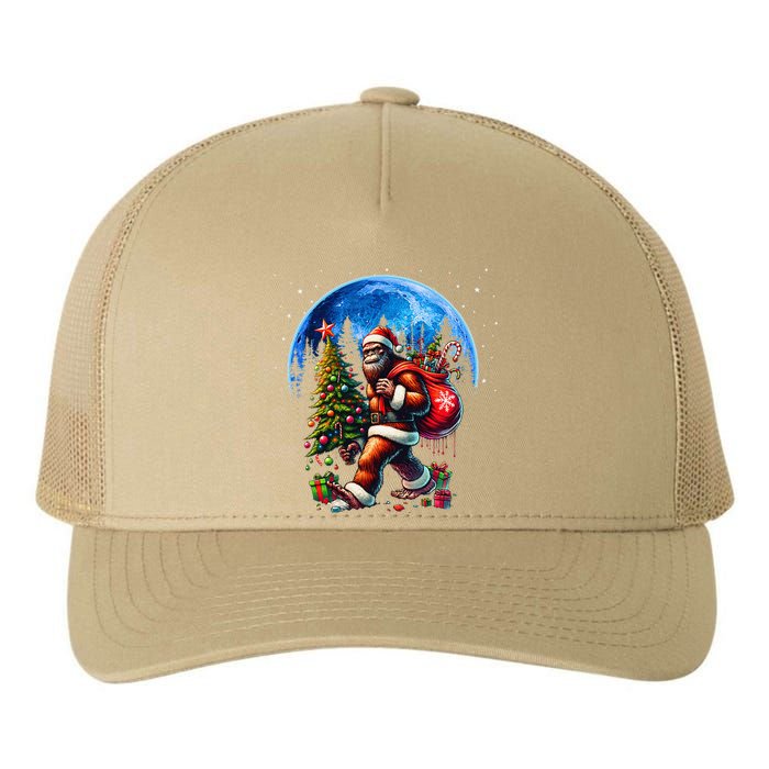 Bigfoot Christmas Santa Hat Sasquatch Moon Xmas Yupoong Adult 5-Panel Trucker Hat