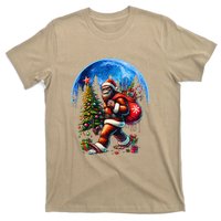 Bigfoot Christmas Santa Hat Sasquatch Moon Xmas T-Shirt