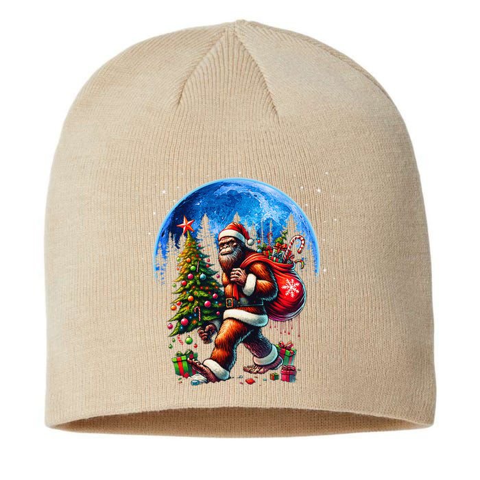 Bigfoot Christmas Santa Hat Sasquatch Moon Xmas Sustainable Beanie