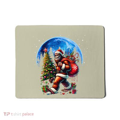 Bigfoot Christmas Santa Hat Sasquatch Moon Xmas Mousepad