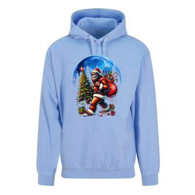 Bigfoot Christmas Santa Hat Sasquatch Moon Xmas Unisex Surf Hoodie