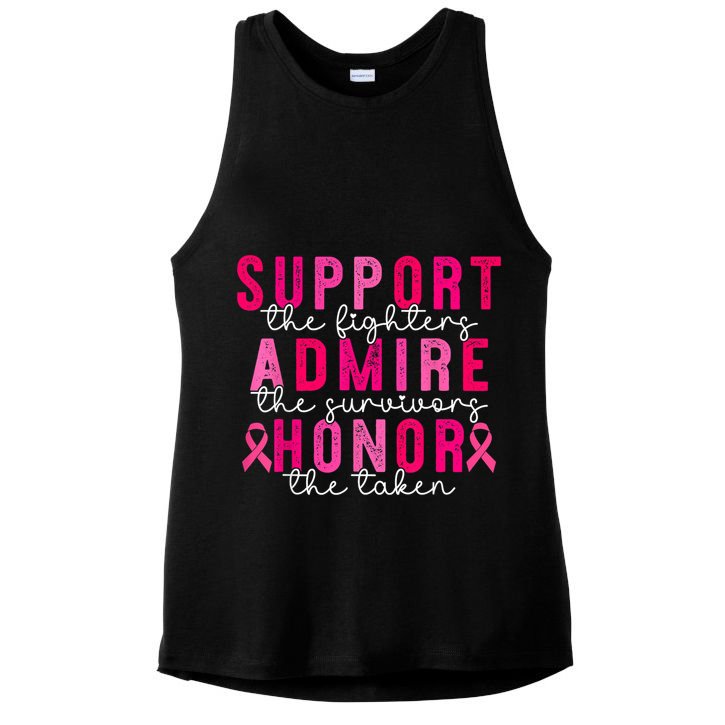 Breast Cancer Support Admire Honor Breast Cancer Awareness Ladies PosiCharge Tri-Blend Wicking Tank